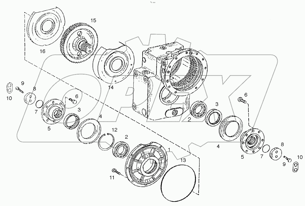  OUTPUT SHAFT-TRANSMISSION (1001-1630)
