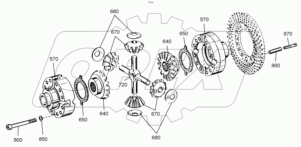  DIFFERENTIAL-REAR AXLE (1001 - 1630)