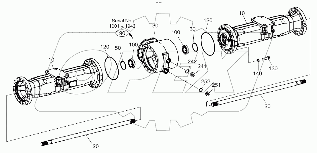  AXLE CASING-REAR AXLE (1631-)