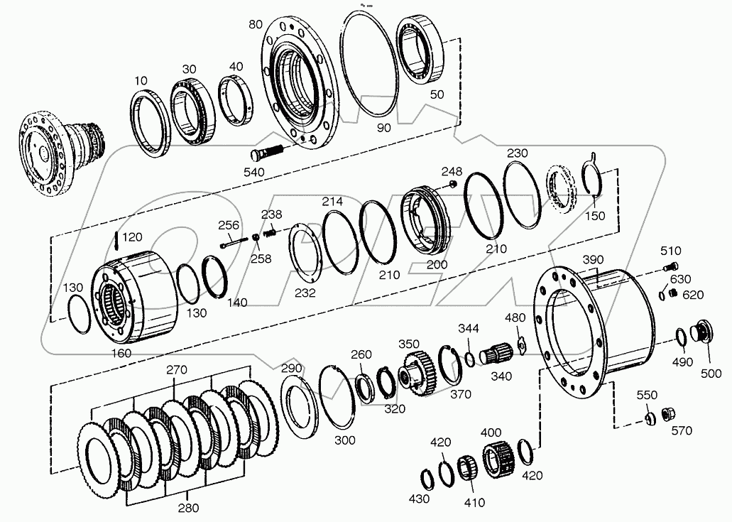  OUTPUT-REAR AXLE (1001 - 1630)