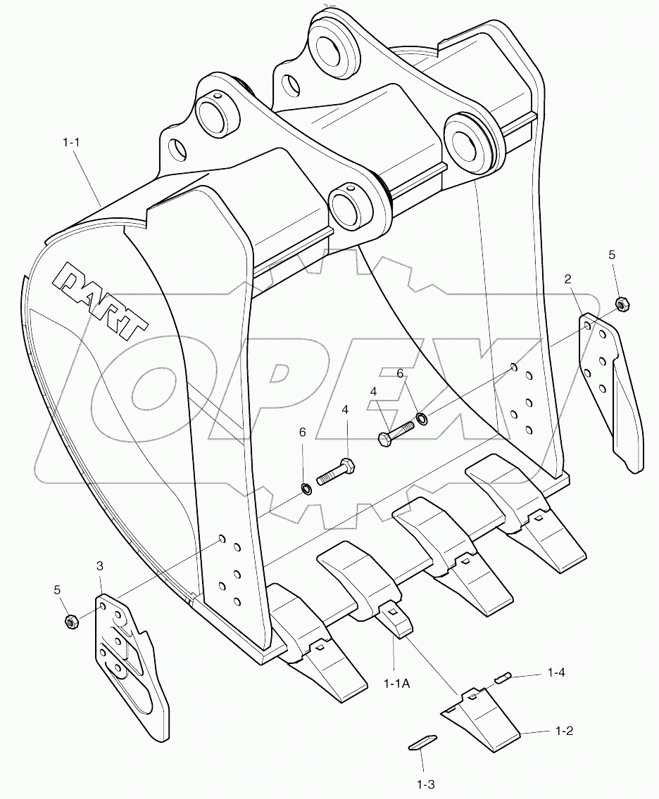  BUCKET-0.60M3 (36")-VERTICAL PIN