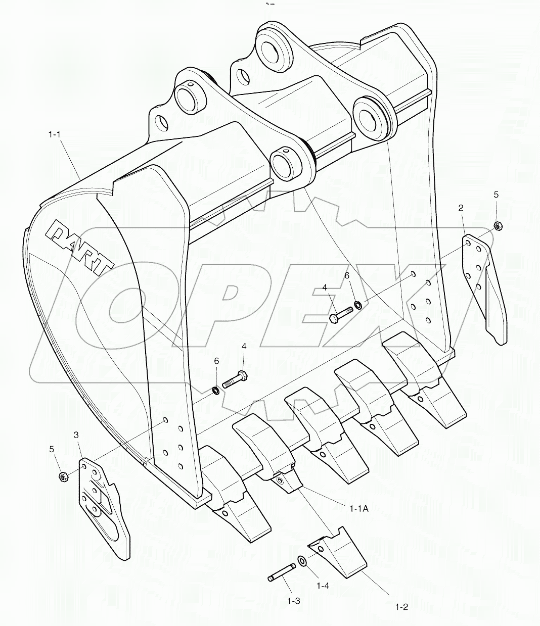  BUCKET-0.73M3 (36")-SIDE PIN