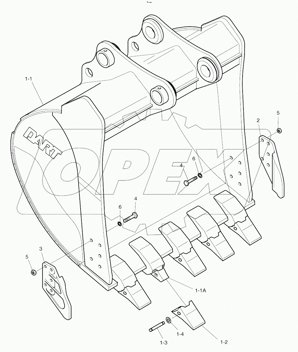  BUCKET-0.80M3 (42")-SIDE PIN
