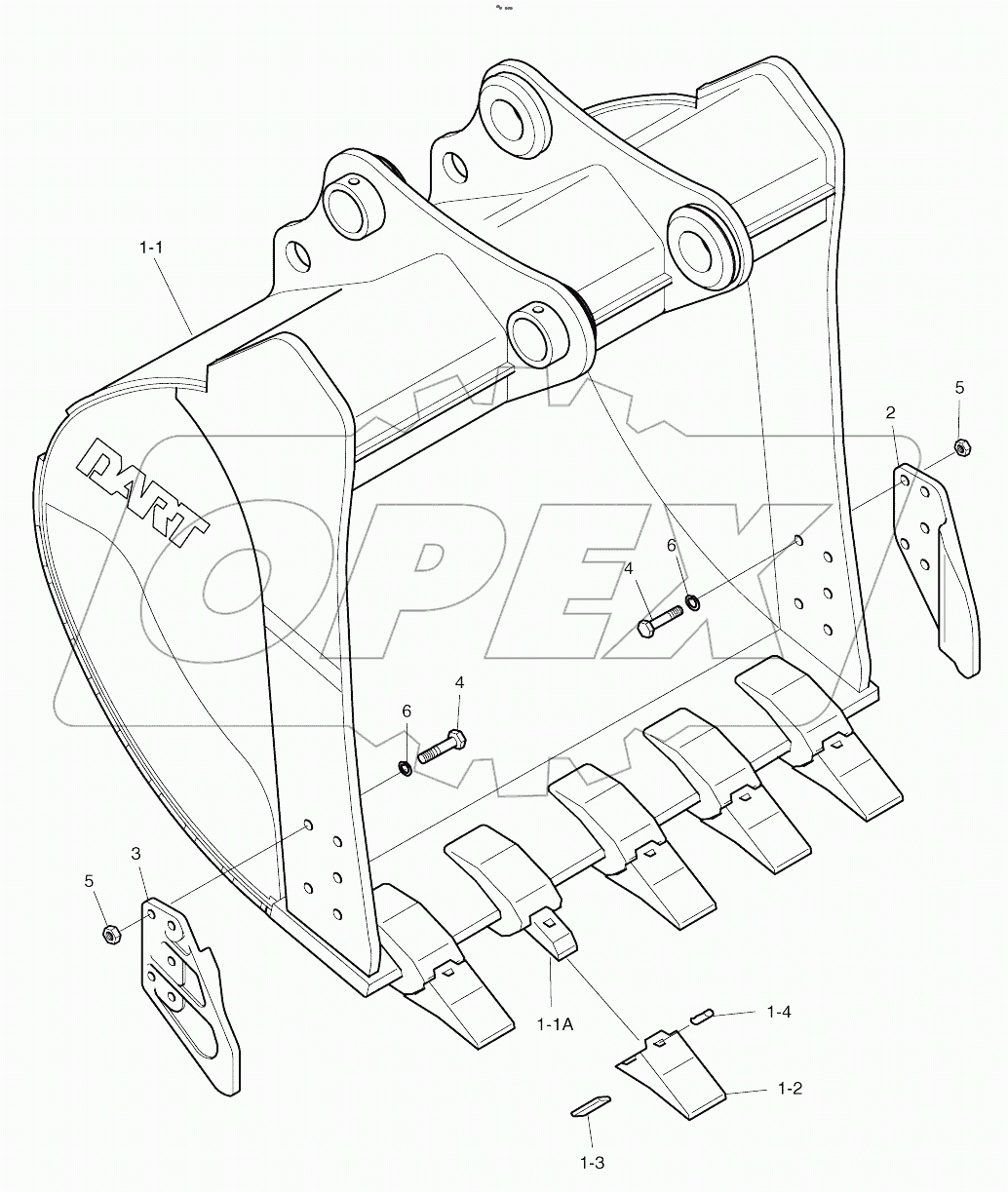  BUCKET-0.72M3 (42")-VERTICAL PIN