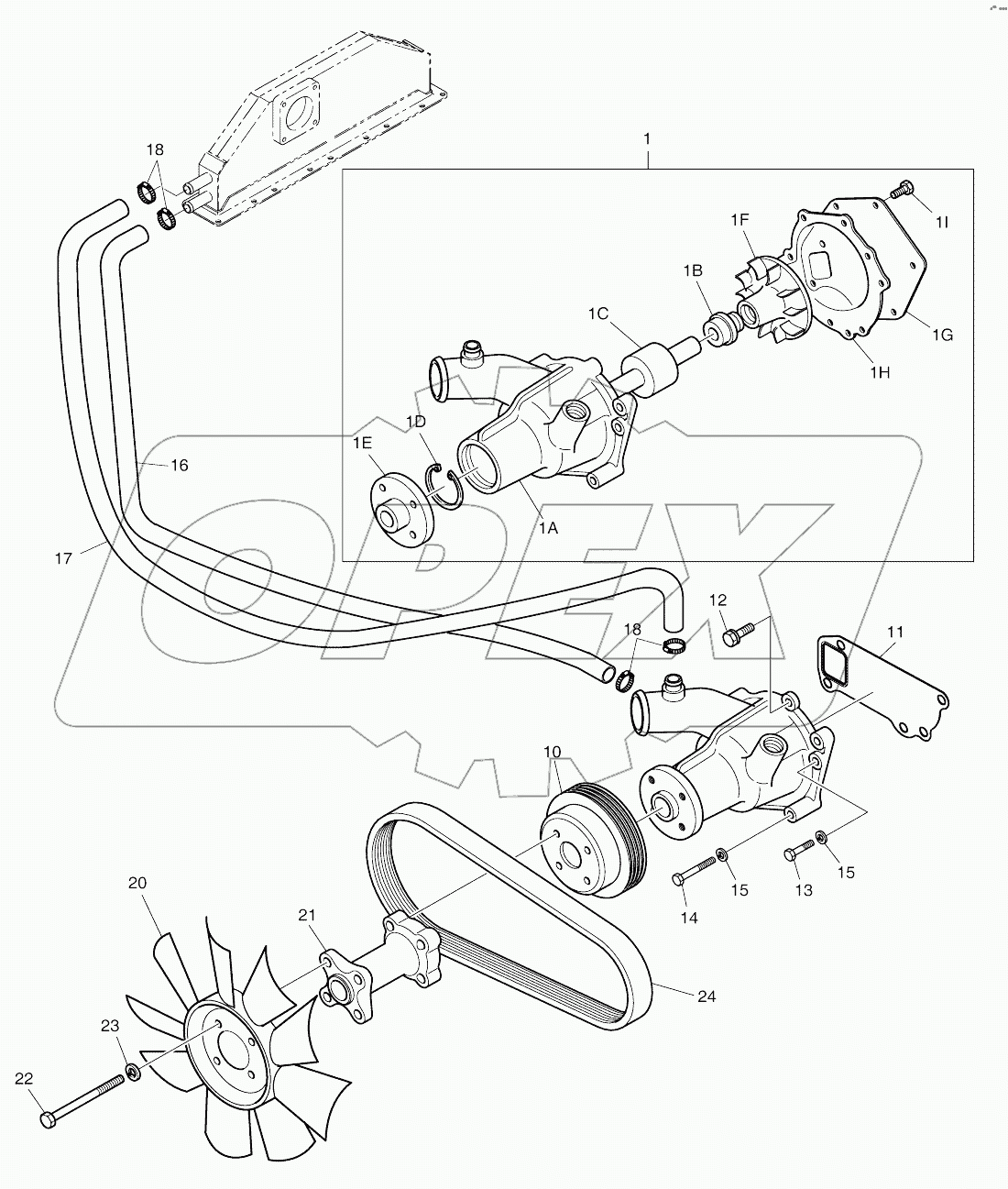  WATER PUMP AND COOLING FAN