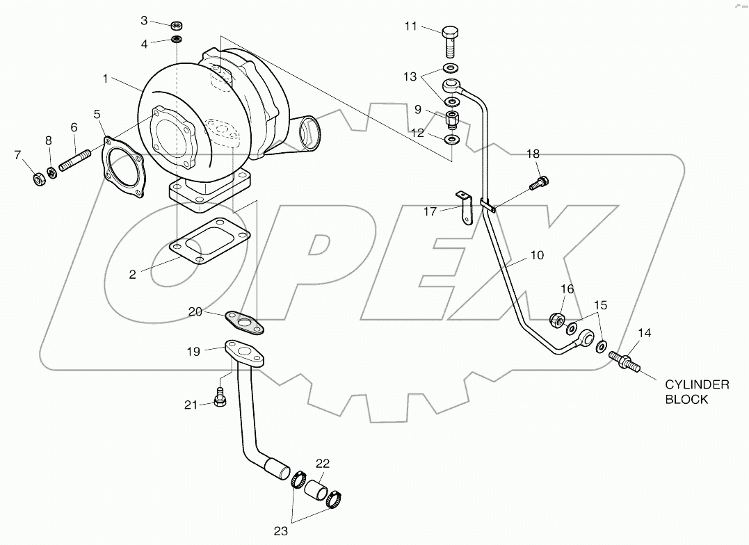  TURBO CHARGER AND OIL PIPE