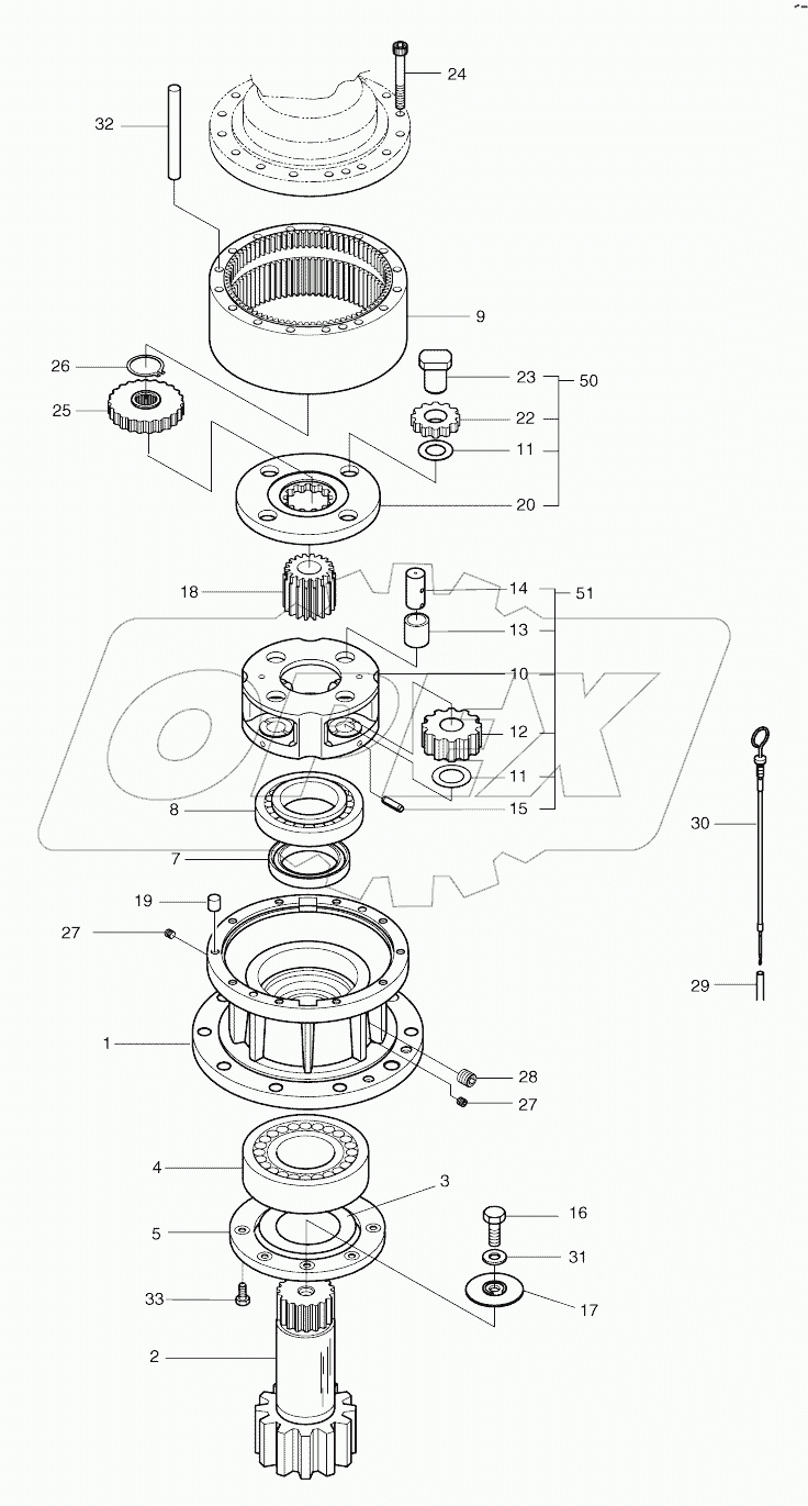  SWING REDUCTION GEAR (1001-1742)