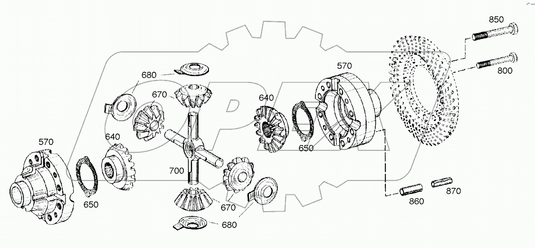  DIFFERENTIAL-FRONT AXLE (1001-2131)