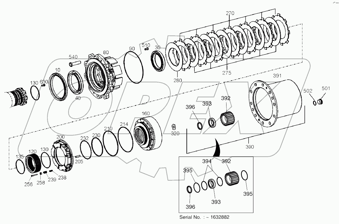  OUTPUT-FRONT AXLE (2132-2790)