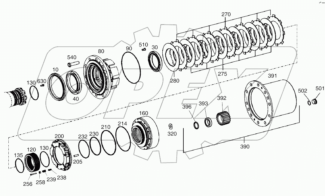  OUTPUT-FRONT AXLE (2791-)