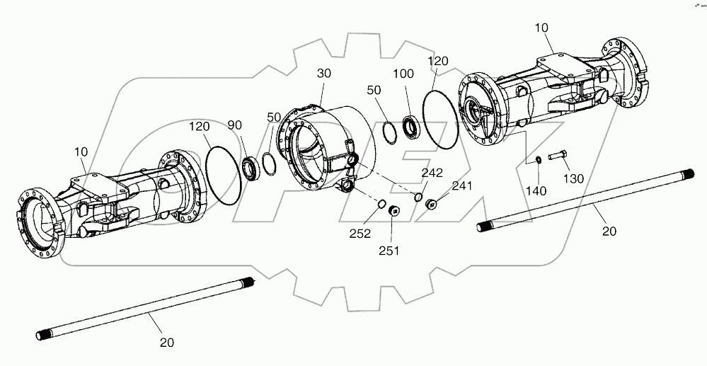  AXLE CASING-REAR AXLE (2132-)