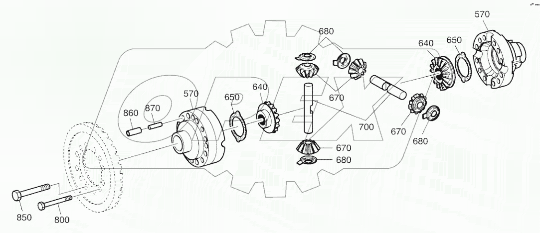  DIFFERENTIAL-REAR AXLE (2132-2790)