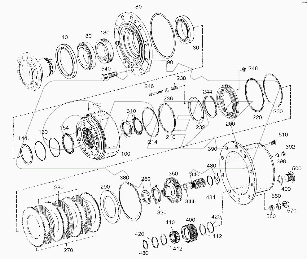  OUTPUT-REAR AXLE (1001-2131)
