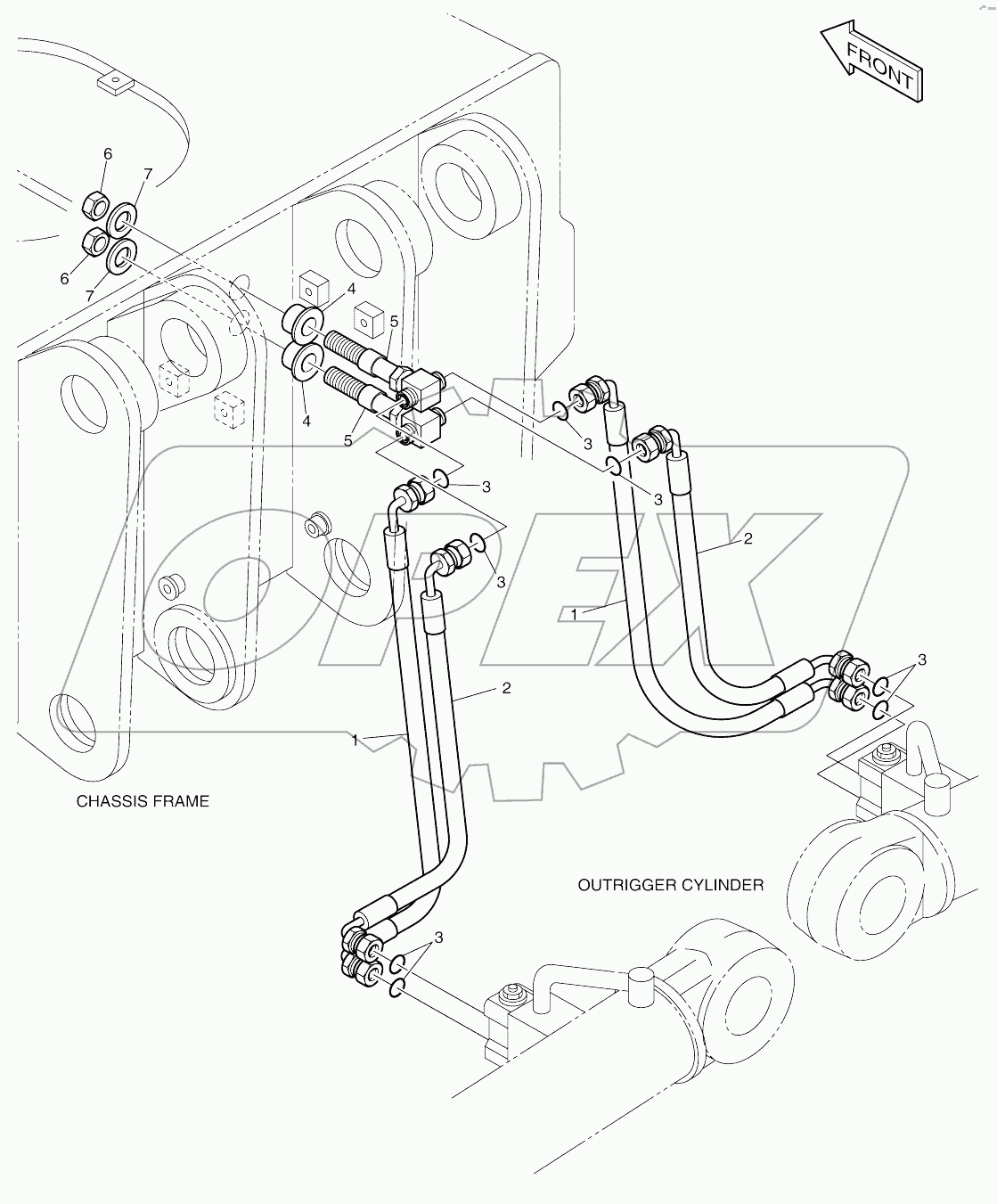  OUTRIGGER PIPING-REAR