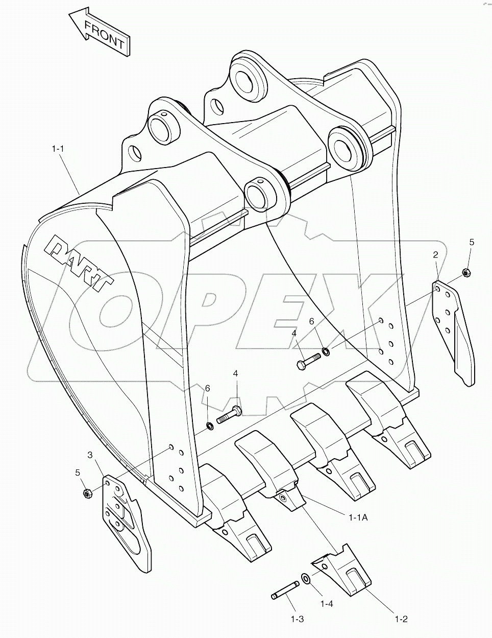  BUCKET 0.73mВі (36")-SIDE PIN
