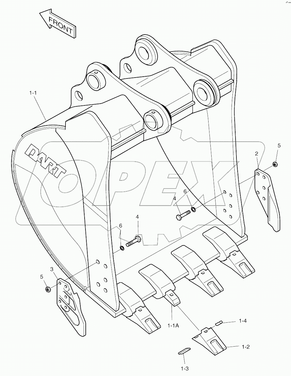  BUCKET 0.67mВі (36")-VERTICAL PIN