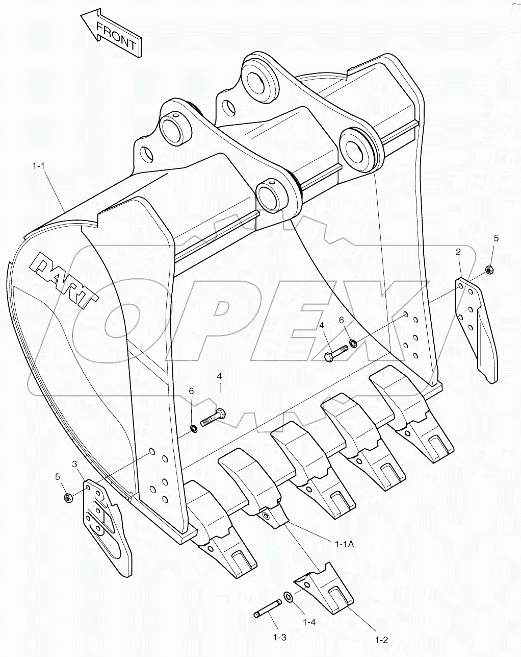  BUCKET 0.90mВі (42")-SIDE PIN