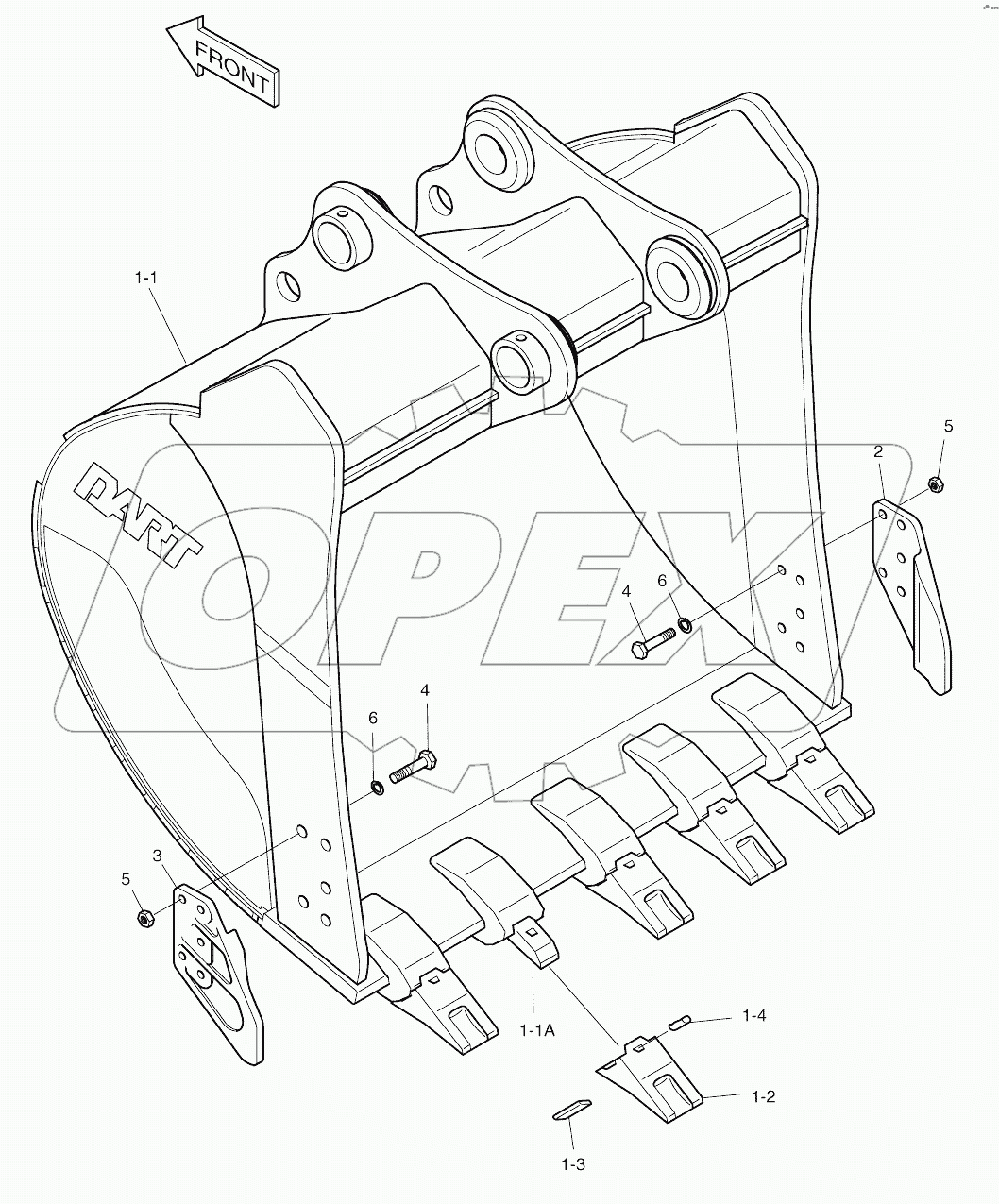  BUCKET 0.90mВі (42")-VERTICAL PIN
