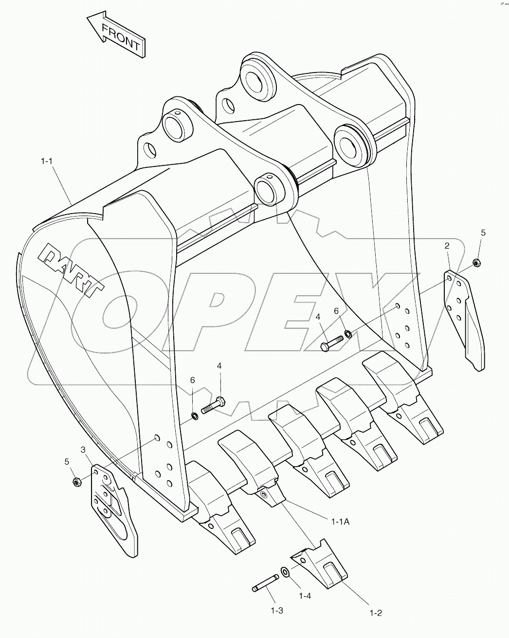  BUCKET 1.07mВі (48")-SIDE PIN