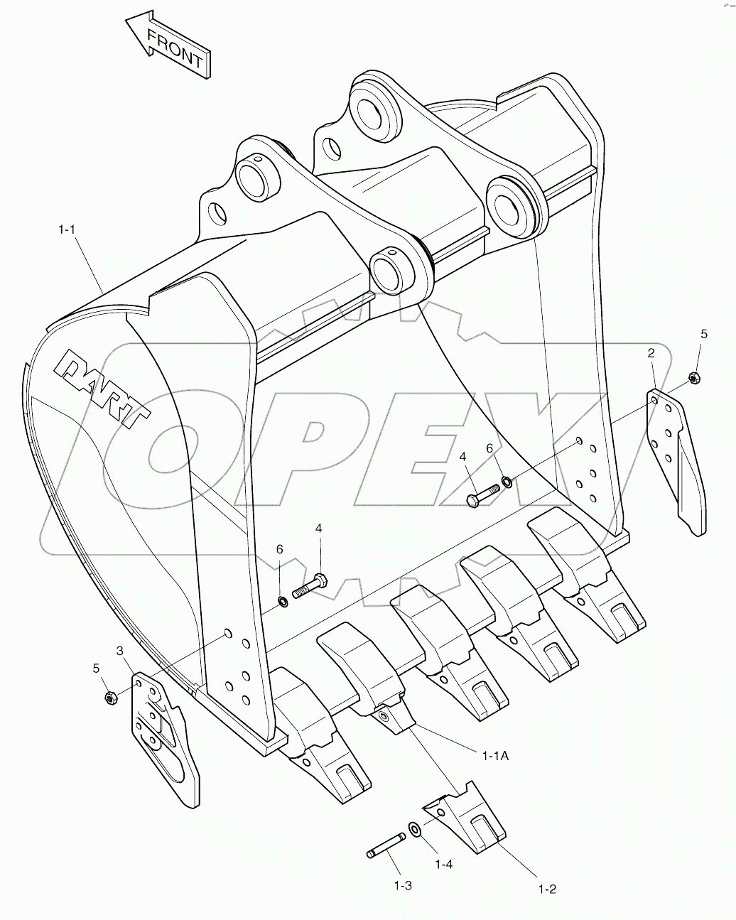  BUCKET 1.24mВі (54")-SIDE PIN