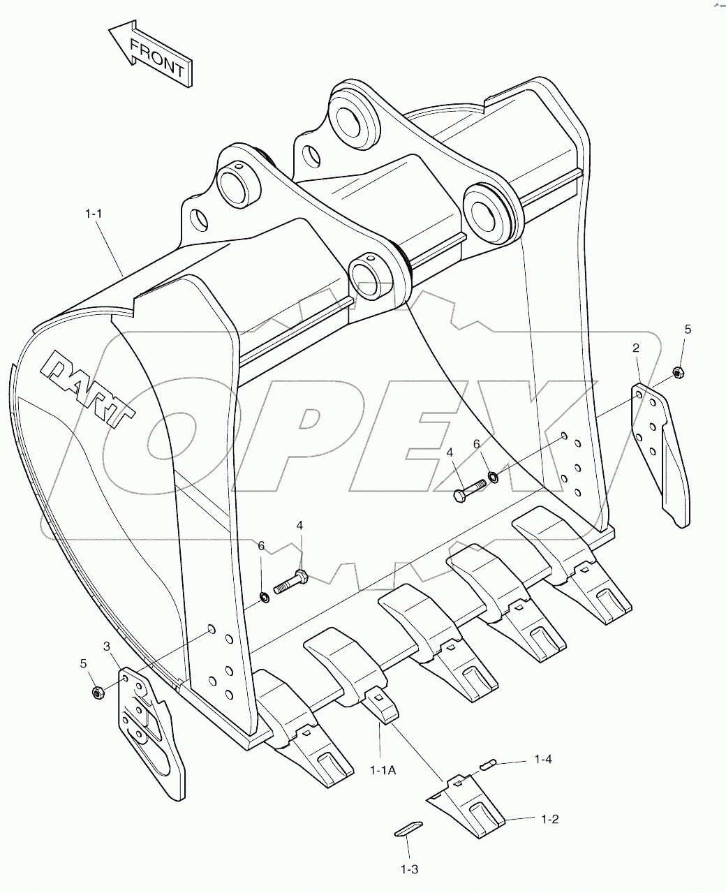  BUCKET 1.24mВі (54")-VERTICAL PIN