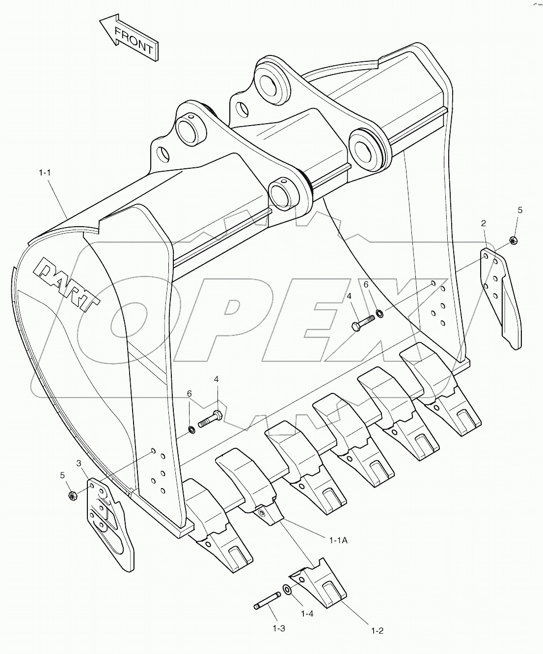 BUCKET 1.32mВі (57")-SIDE PIN