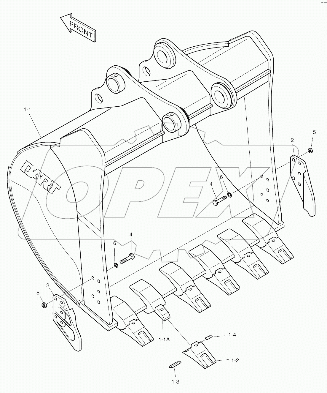  BUCKET 1.32mВі (57")-VERTICAL PIN