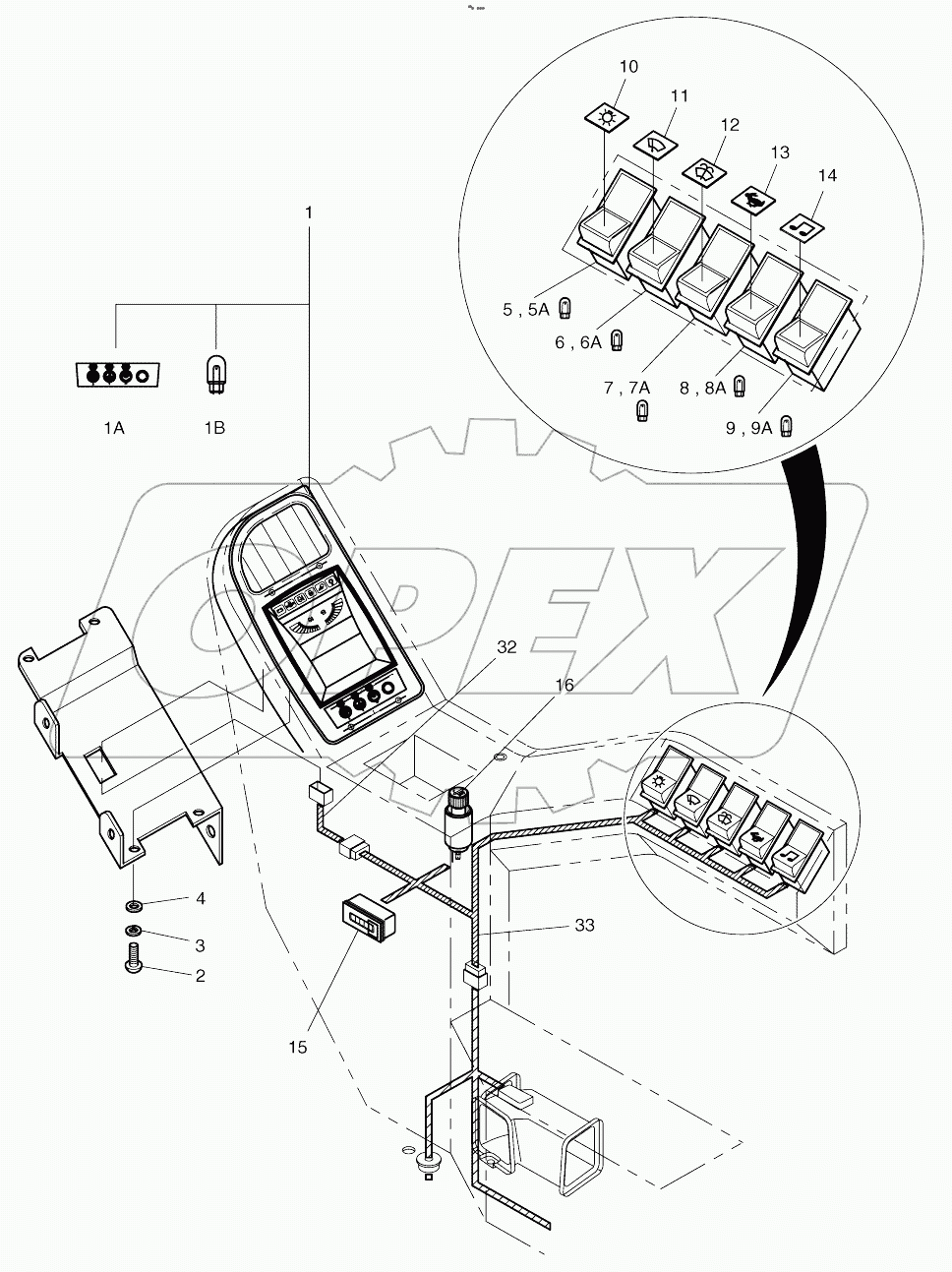  ELECTRIC PARTS (1) - GAUGE & SWITCH PANEL