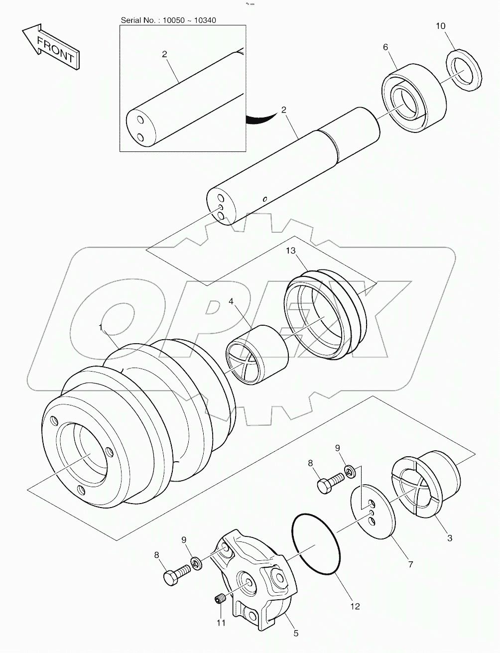  UPPER ROLLER (10050 -)