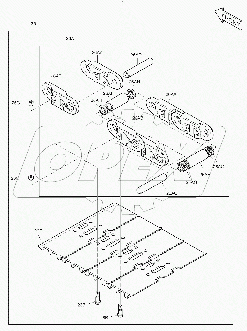  TRACK SHOE ASSY - 600G (10052 - )