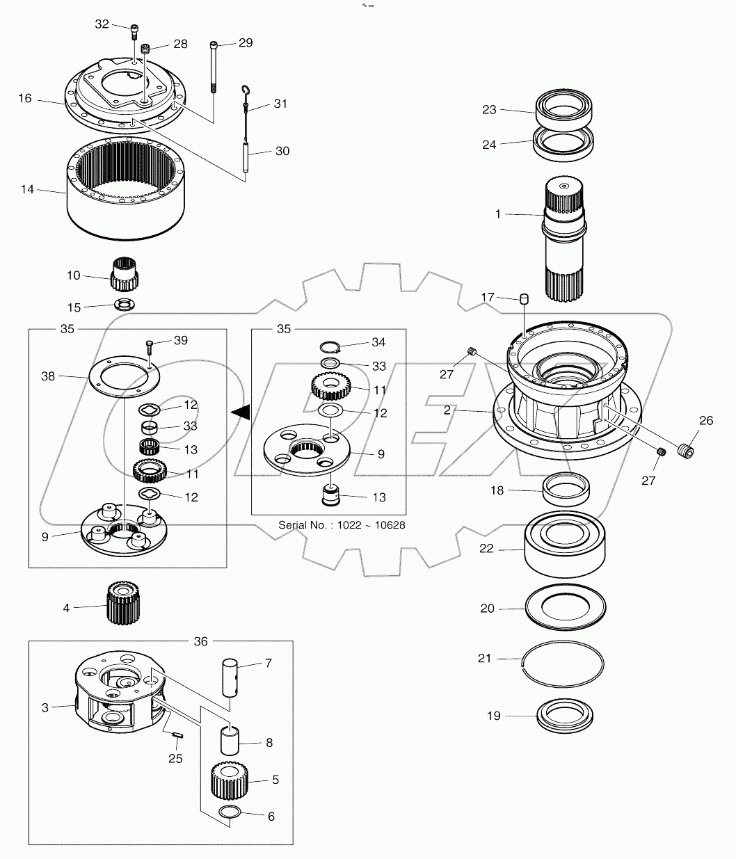  SWING REDUCTION GEAR (1022 - )