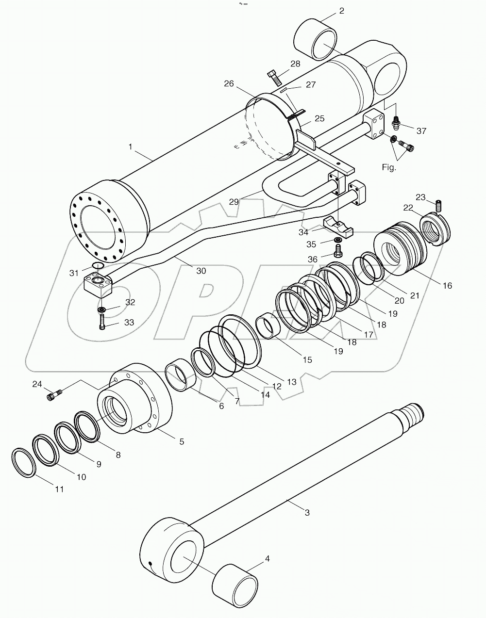  BOOM CYLINDER (R.H) - LOCK VALVE
