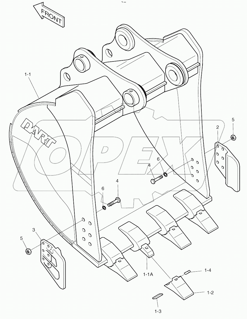 BUCKET - 1.41M3 (48") - VERTICAL PIN