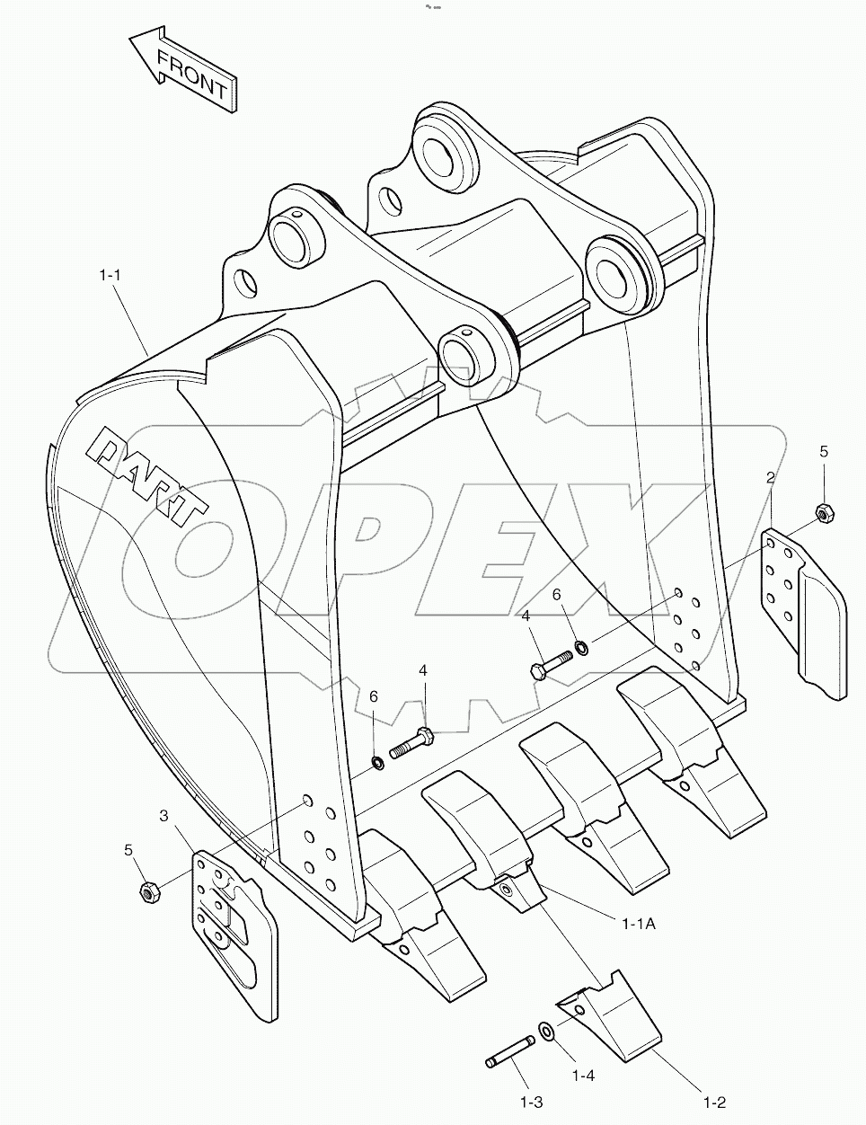  BUCKET - 1.80M3 (63") - SIDE PIN