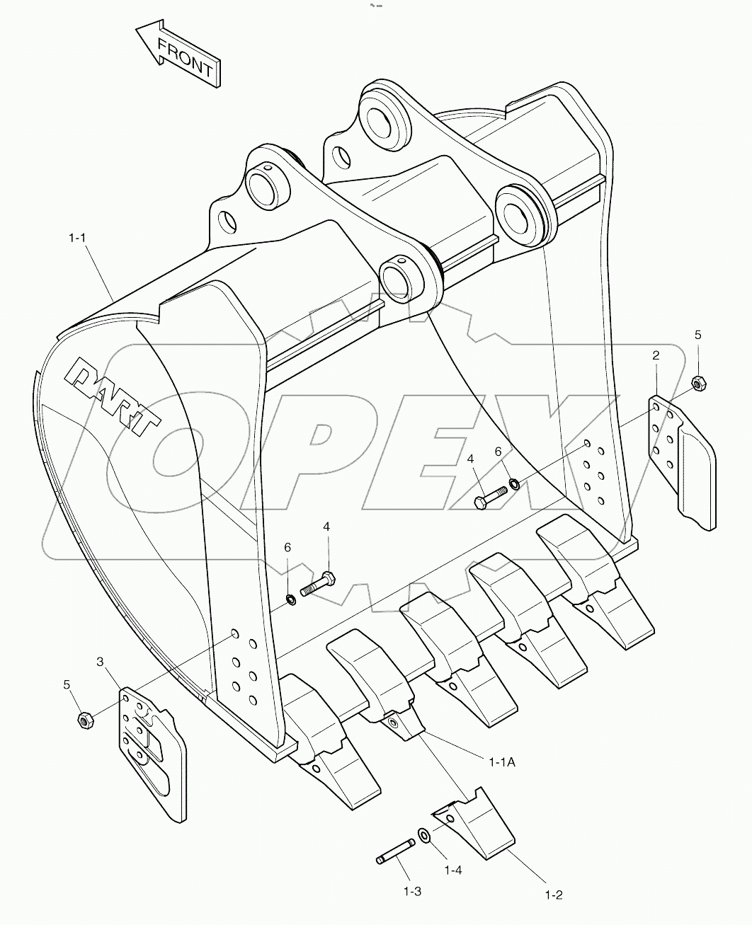  BUCKET - 2.05M3 (60") - SIDE PIN