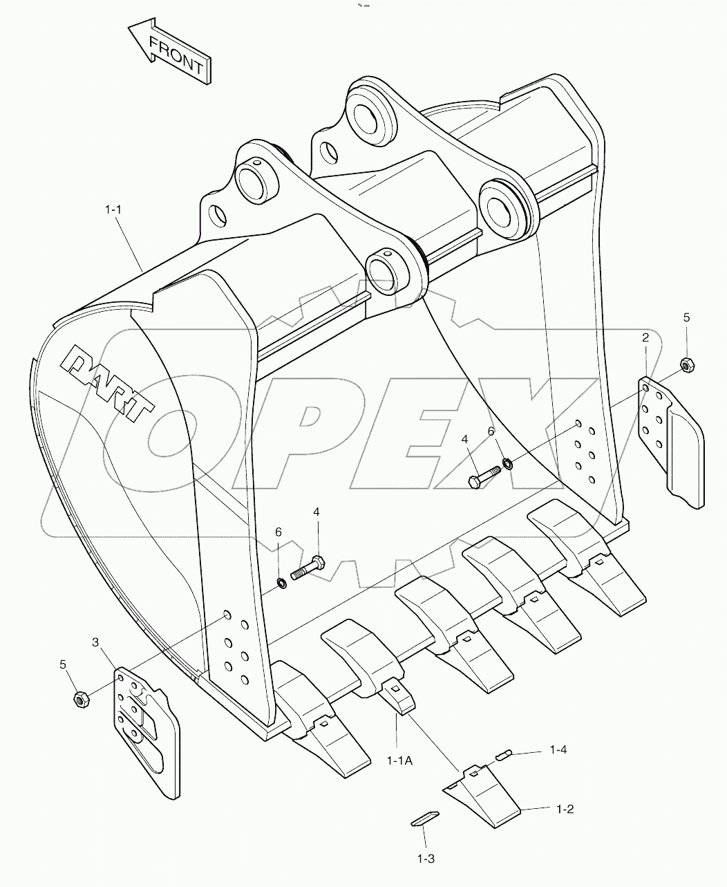  BUCKET - 1.85M3 (60") - VERTICAL PIN