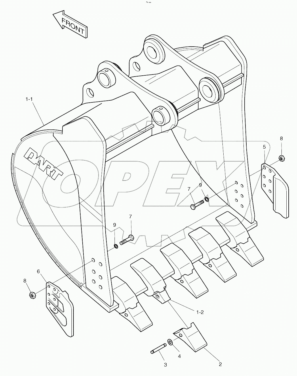  BUCKET - 2.31M3 (66") - SIDE PIN