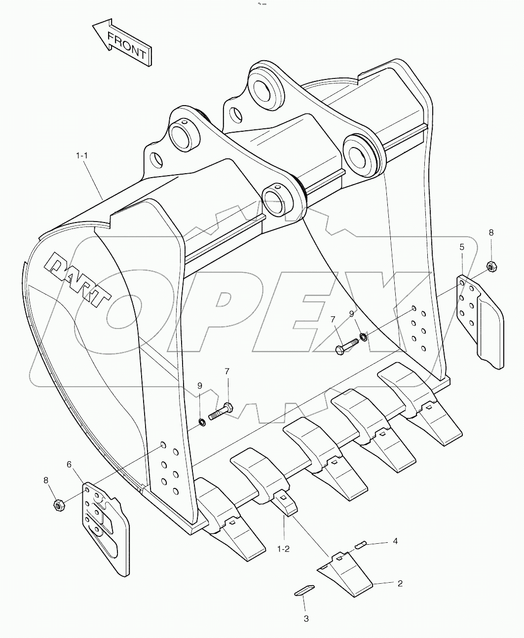  BUCKET - 2.07M3 (66") - VERTICAL PIN