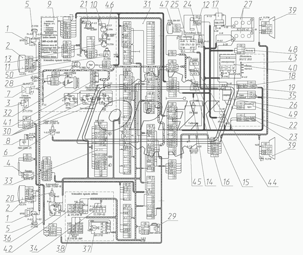 Электромонтажная схема экскаватора E160W