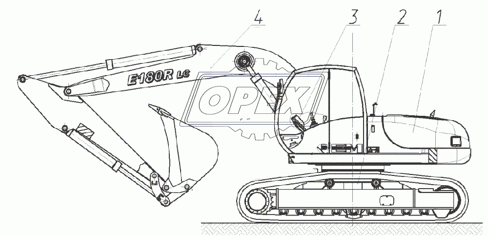 Экскаватор гусеничный гидравлический E180R 180-00-00.00.000