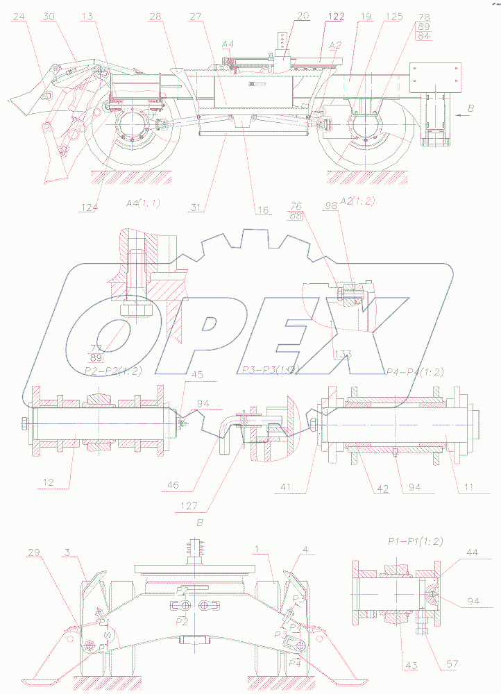  Ход пневмоколесный 160-28-50.00.000