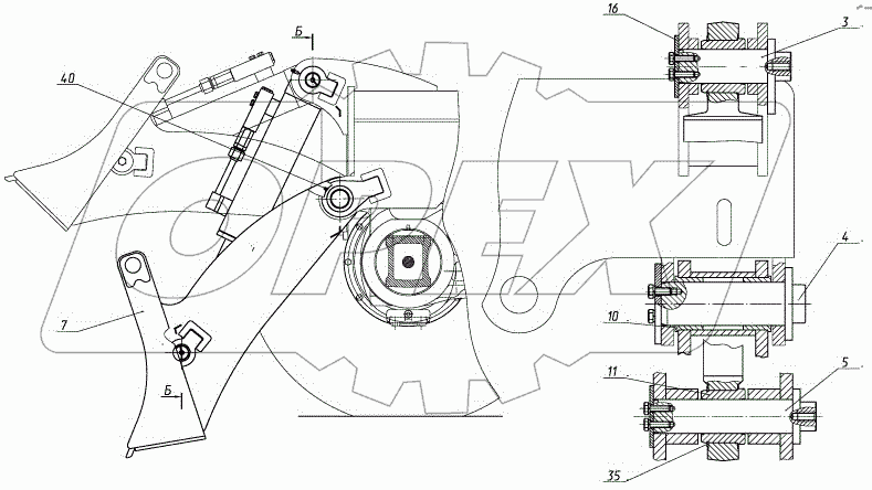  Установка отвала 160-00-50.70.000