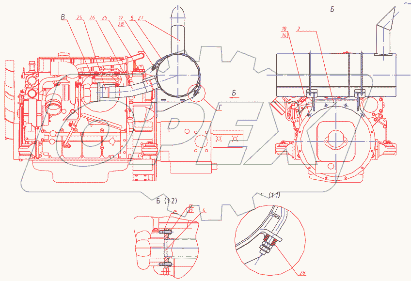  Установка глушителя 160-00-28.01.000-02