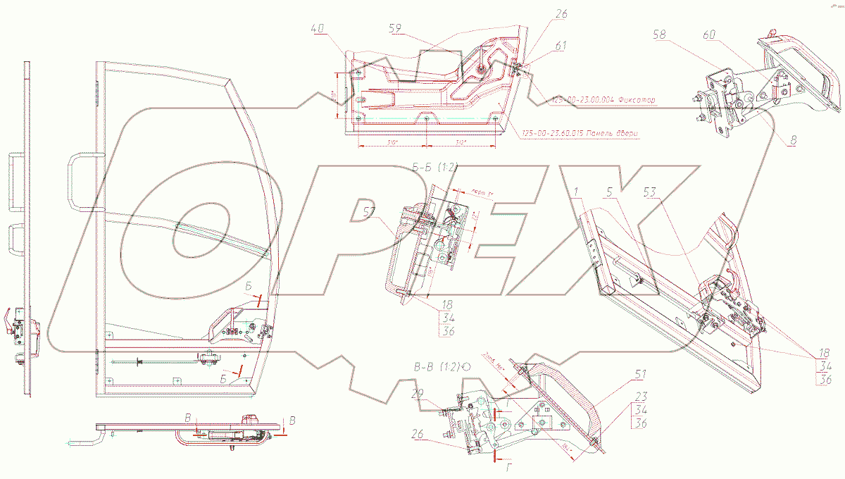  Дверь кабины 125-00-23.40.000