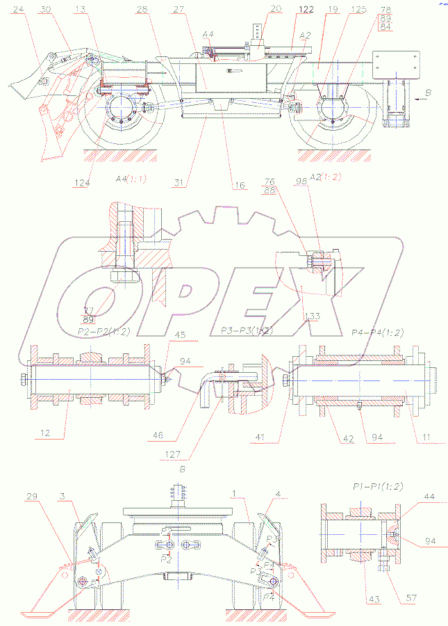  Ход пневмоколесный 160-28-50.00.000