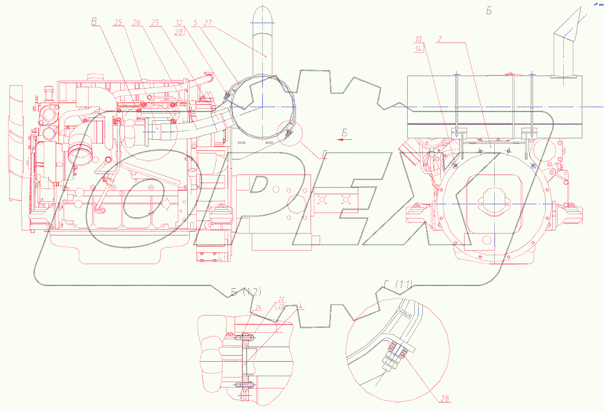  Установка глушителя 160-00-28.01.000-02