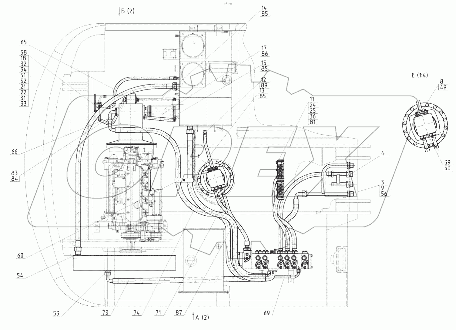  Трубопроводы на поворотной платформе