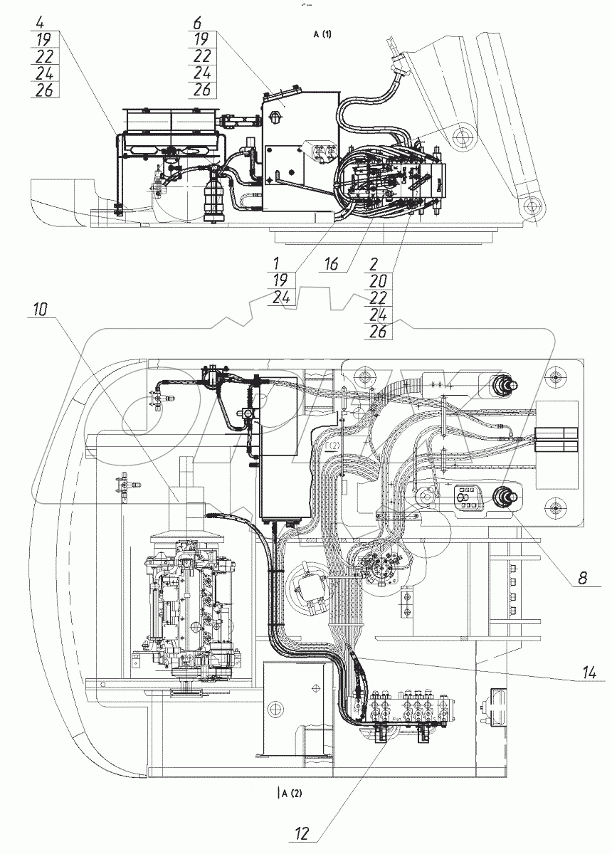  Гидроуправление на поворотной платформе