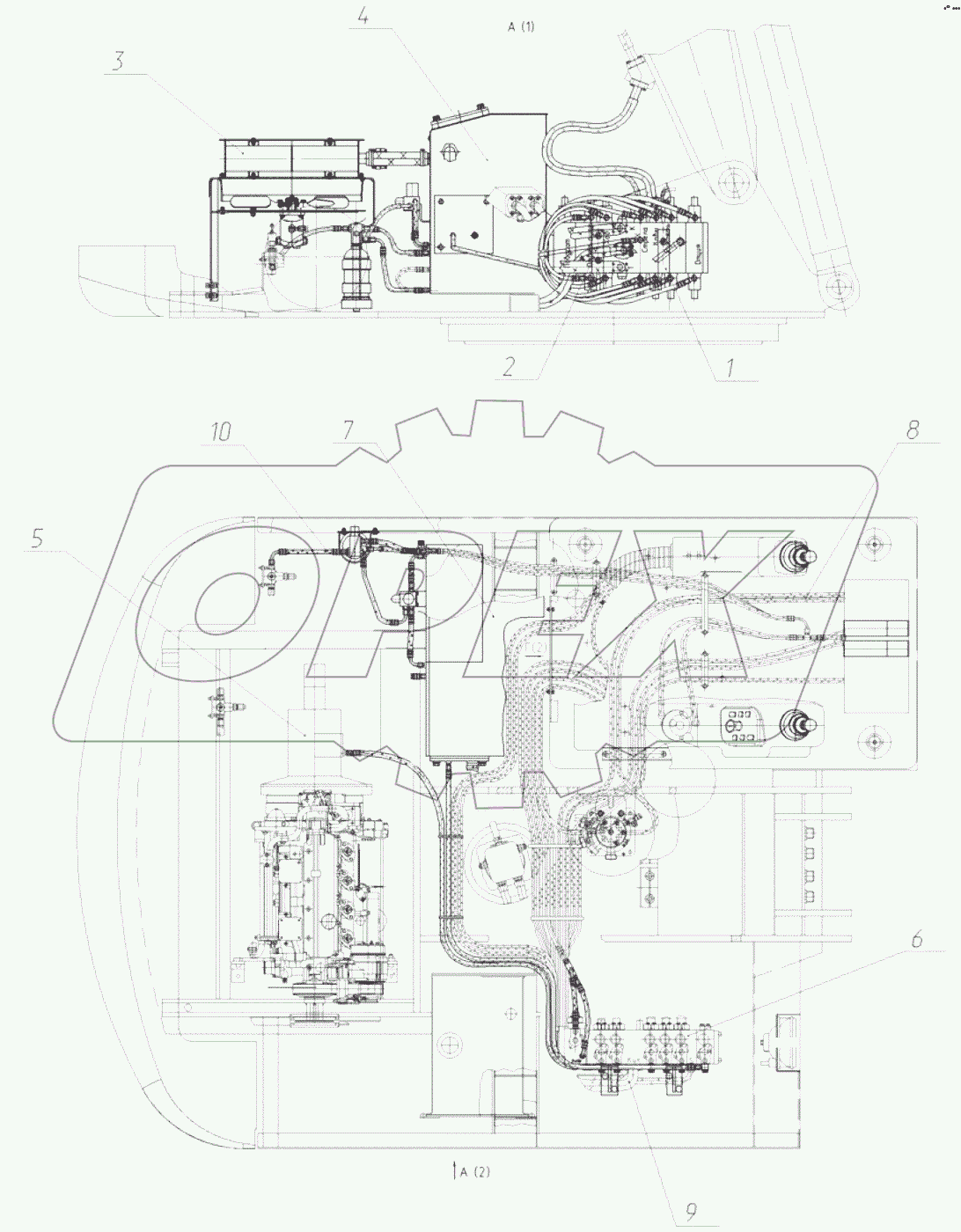  Гидрооборудование на поворотной платформе