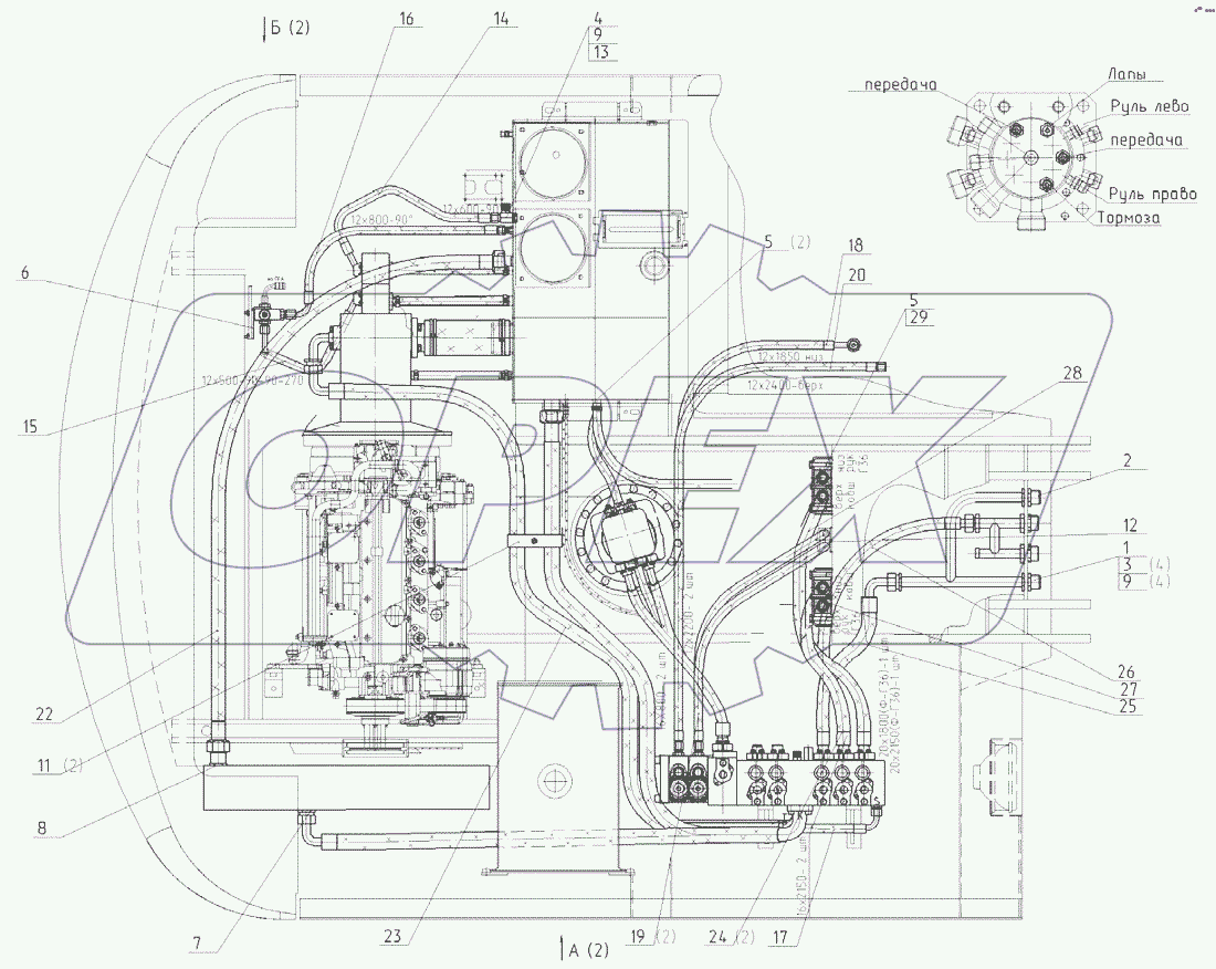  Трубопроводы на поворотной платформе
